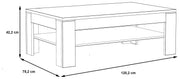 Couchtisch DURO 120 x 75 cm Optik Pinie weiß / Eiche antik