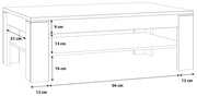 Couchtisch DURO 120 x 75 cm Optik Pinie weiß / Eiche antik