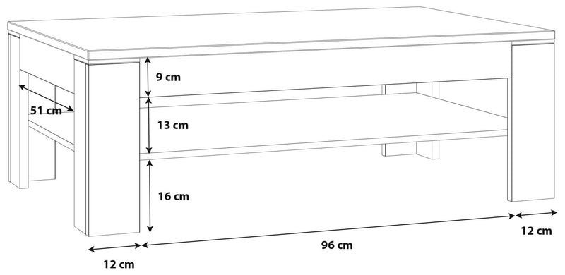 Couchtisch DURO 120 x 75 cm Optik Pinie weiß / Eiche antik