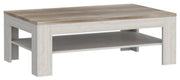 Couchtisch DURO 120 x 75 cm Optik Pinie weiß / Eiche antik