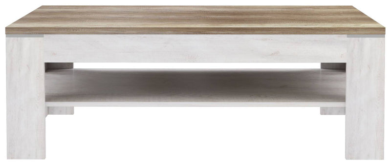 Couchtisch DURO 120 x 75 cm Optik Pinie weiß / Eiche antik