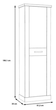 Dielenschrank DURO Garderobenschrank Optik Pinie weiß antik