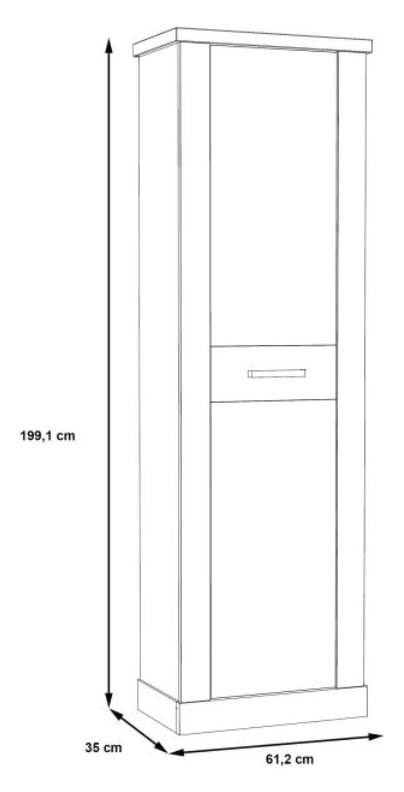 Dielenschrank DURO Garderobenschrank Optik Pinie weiß antik