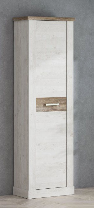 Dielenschrank DURO Garderobenschrank Optik Pinie weiß antik