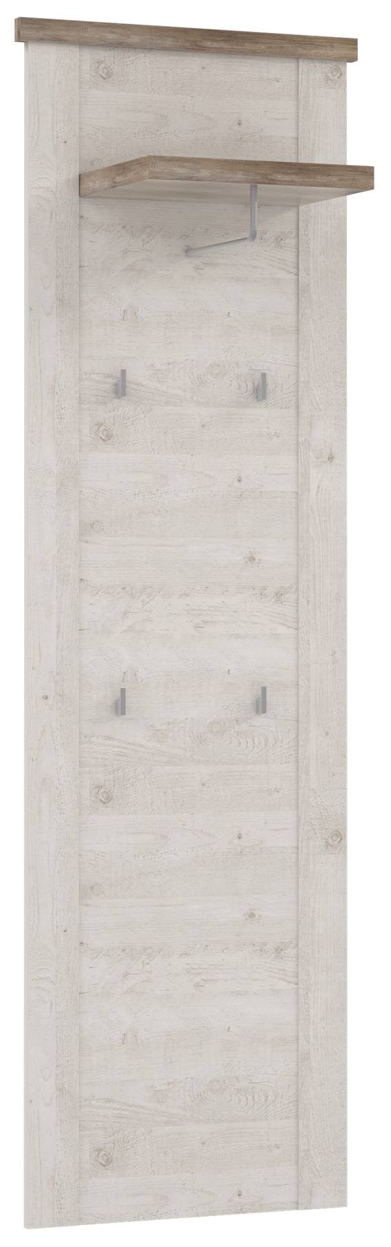 Garderobe DURO 4-tlg. Komplett-Set Pinie weiß Absetzungen Eiche Antik