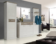 Garderobe DURO 4-tlg. Komplett-Set Pinie weiß Absetzungen Eiche Antik