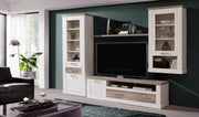 Wohnzimmerschrank DURO Set 4-tlg Optik Pinie weiß antik