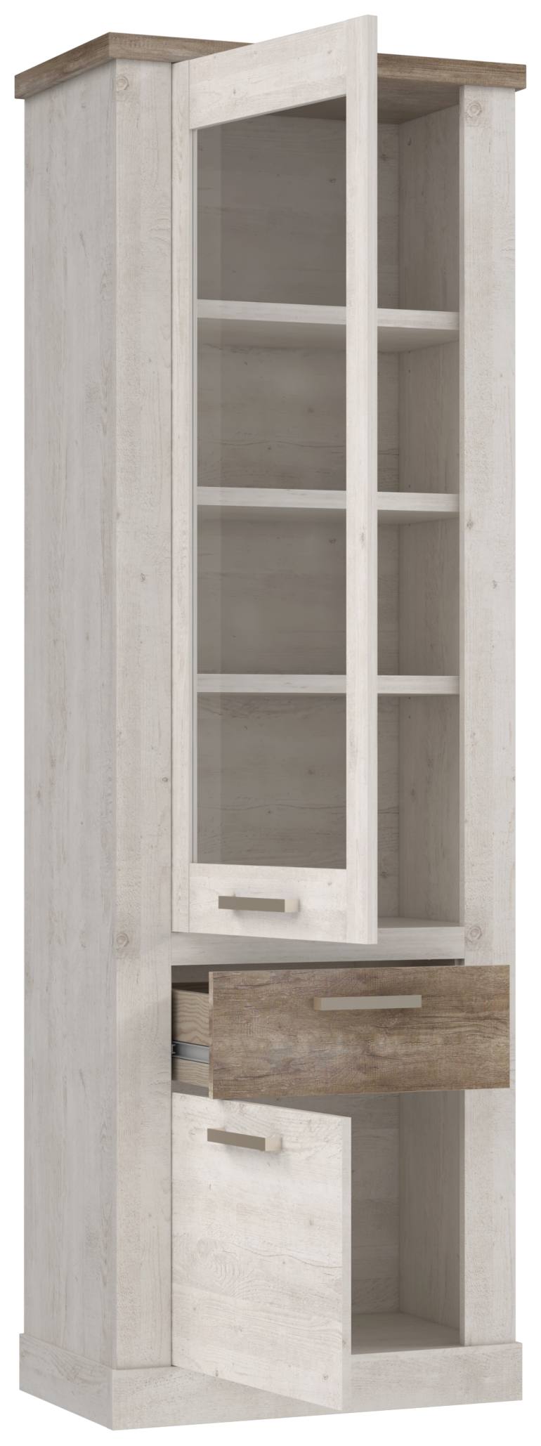 Wohnzimmerschrank DURO Set 4-tlg Optik Pinie weiß antik