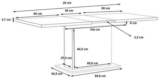 Esszimmer DURO Set 5-tlg Optik Pinie weiß antik