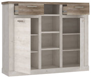Esszimmer DURO Set 5-tlg Optik Pinie weiß antik