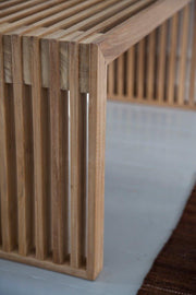 KENNY Flurbank Garderobenbank aus Teak Detail