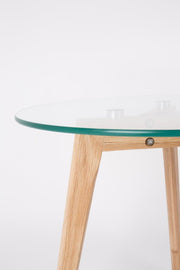 Runder Glas Beistelltisch BROR 2er Set Tischplatte 