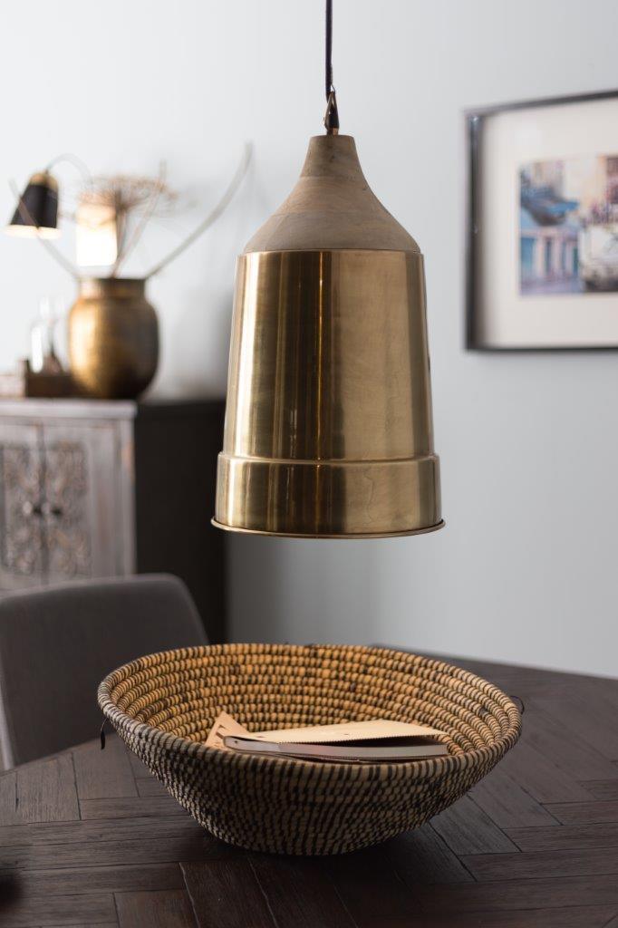 Pendelleuchte Wood Top Messing von Dutch Bone