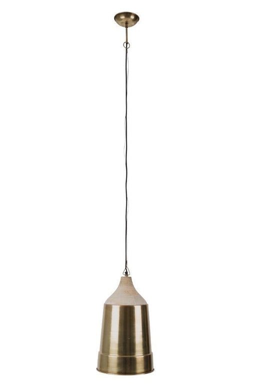 Pendelleuchte Wood Top Messing von Dutch Bone
