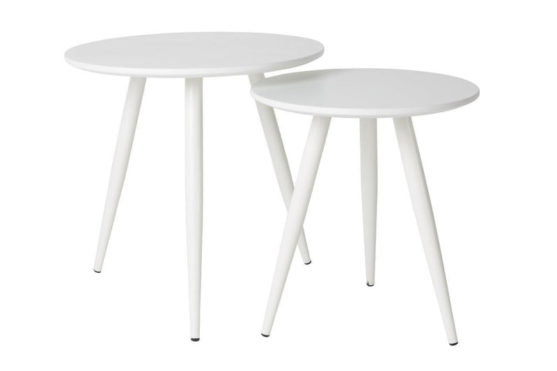 Runder Beistelltisch Daven weiss 2er Set