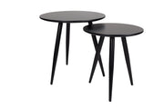 Runder Beistelltisch DAVEN schwarz 2er Set 