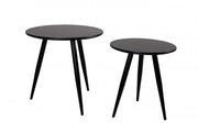 Runder Beistelltisch DAVEN schwarz 2er Set 