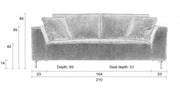 Sofa 3-sitzer DRAGON RIB in grau von Zuiver
