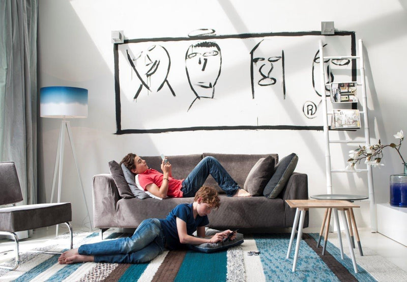 Sofa 3-sitzer DRAGON RIB in grau von Zuiver