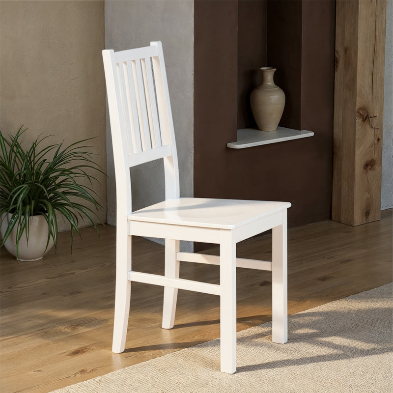 2er Set Stuhl WESTERLAND 7.1 Buche Massivholz weiß lackiert