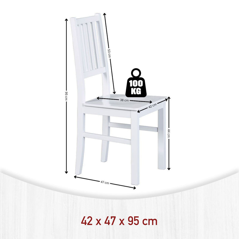 2er Set Stuhl WESTERLAND 7.1 Buche Massivholz weiß lackiert