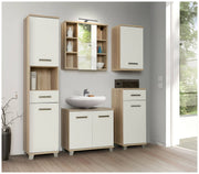 Badezimmer Komplett-Set VERIS 1 5-tlg. Badmöbel Front weiß Hochglanz