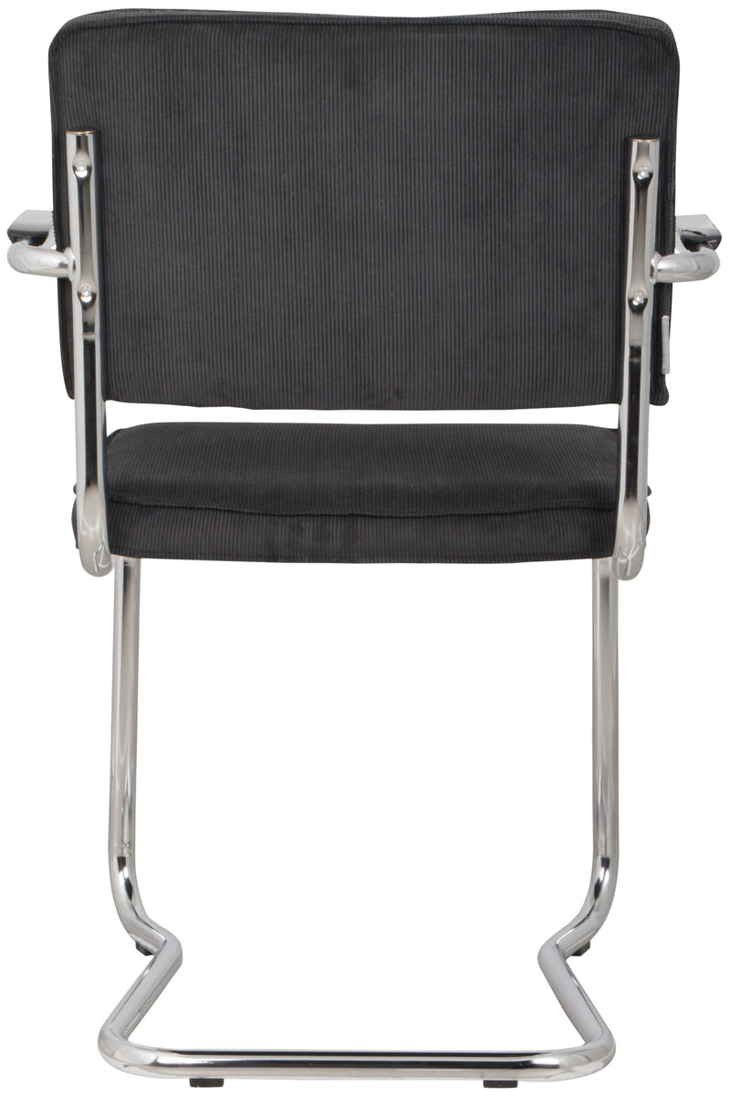 ZUIVER Retro Esszimmerstuhl RIDGE KINK Schwarz mit Armlehne