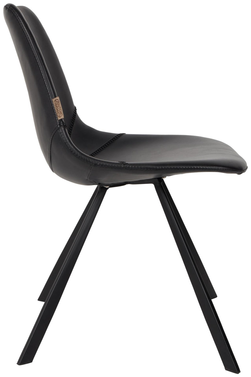 Esszimmerstuhl FRANKY Kunstleder Vintage schwarz von DutchBone