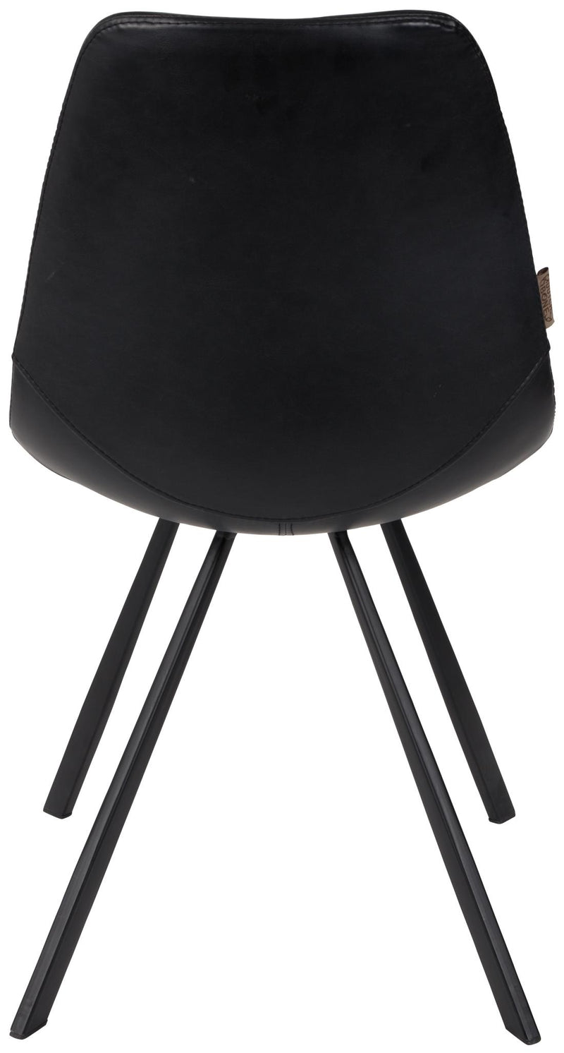 Esszimmerstuhl FRANKY Kunstleder Vintage schwarz von DutchBone