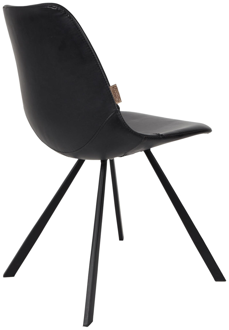 Esszimmerstuhl FRANKY Kunstleder Vintage schwarz von DutchBone