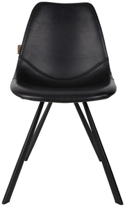 Esszimmerstuhl FRANKY Kunstleder Vintage schwarz von DutchBone