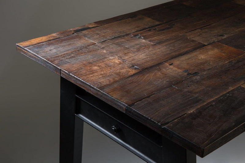 Esstisch CRUDE mit Platte aus alter Ulme 180 x 90 cm von Dutch Bone
