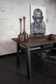 Esstisch CRUDE mit Platte aus alter Ulme 180 x 90 cm von Dutch Bone Ambiente