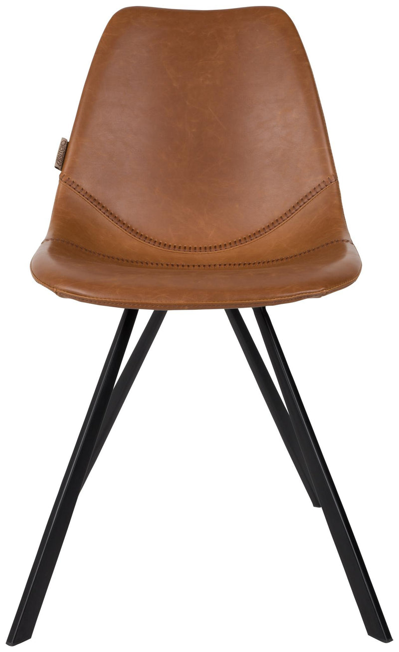 Esszimmerstuhl FRANKY Kunstleder Vintage braun von DutchBone