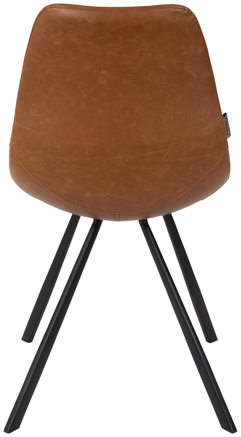 Esszimmerstuhl FRANKY Kunstleder Vintage braun von DutchBone