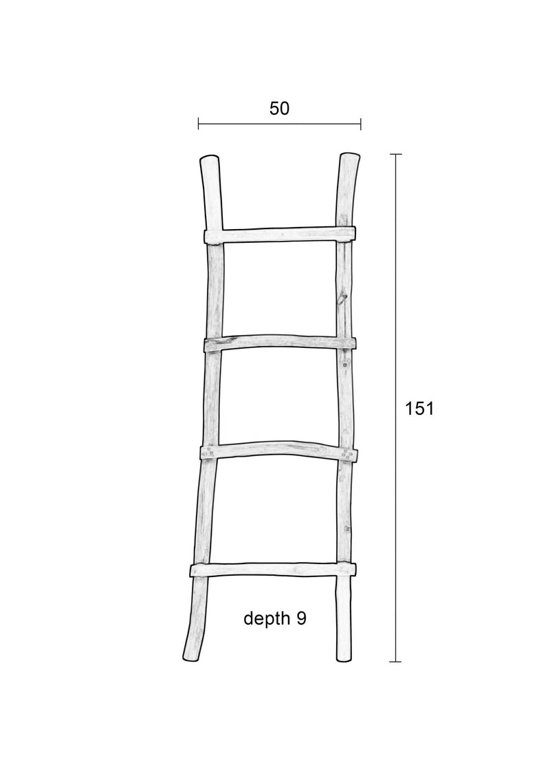 Multitalent Ladder Rack HARRY Leiter aus Teak