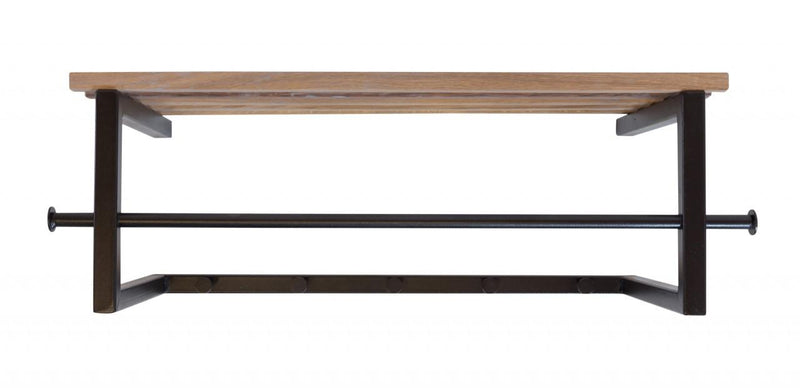 Wandgarderobe MARCO Metall Schwarz lackiert mit Hutablage