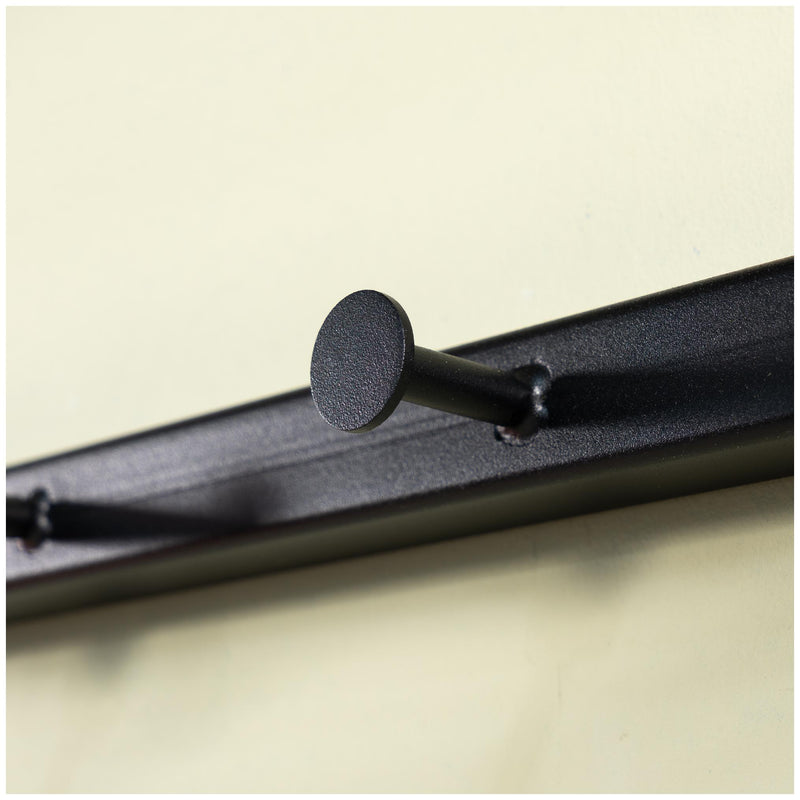 Garderobe Wandgarderobe MARCO mit Hutablage Metall Schwarz lackiert