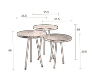 Beistelltisch ALIM 3er-Set Messing Eisen Kupfer Antik von DutchBone