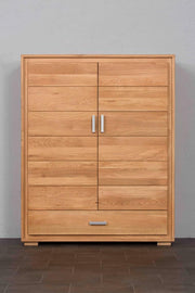 Highboard Vertiko Basel 2-türig Wildeiche Massivholz geölt/gewachst