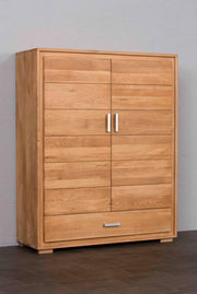 Highboard Vertiko Basel 2-türig Wildeiche Massivholz geölt/gewachst