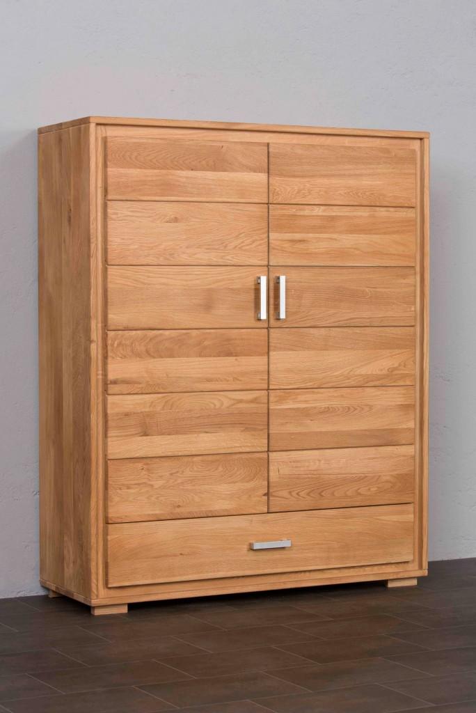 Highboard Vertiko Basel 2-türig Wildeiche Massivholz geölt/gewachst