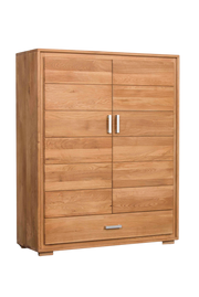 Highboard Vertiko Basel 2-türig Wildeiche Massivholz geölt