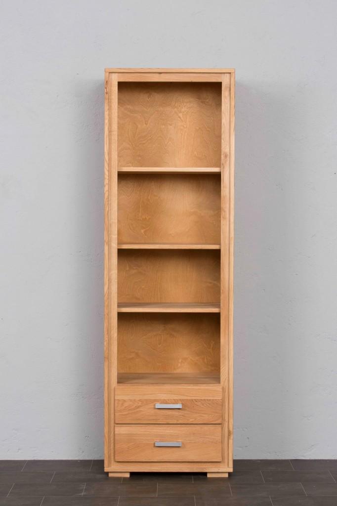 Regal Basel 193 cm 2 Schubläden - Wildeiche massiv geölt/gewachst