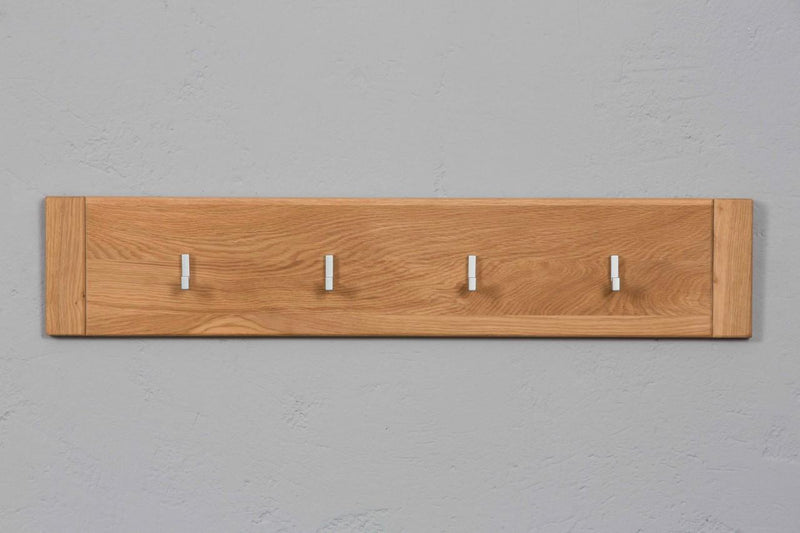 Wandgarderobe Hakenleiste Basel - Wildeiche Massivholz geölt/gewachst