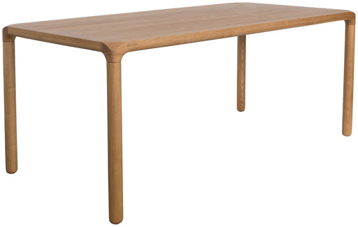 Design Esstisch STORM 180 x 90 cm von Zuiver in Gesamtansicht mit rechteckiger Eschenholzplatte und schlanken Beinen.