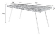 Design Esstisch SURI 160 x 78 cm Platte recycled Teak