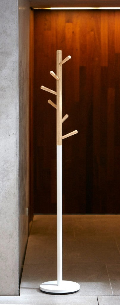 Design Garderobe Kleiderständer KENT Weiß / Buche von Jan Kurtz