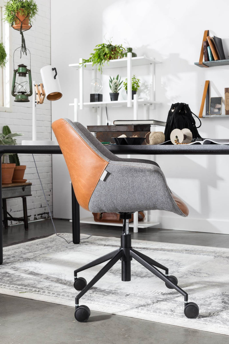 DOULTON OFFICE Vintage BROWN Bürostuhl von ZUIVER