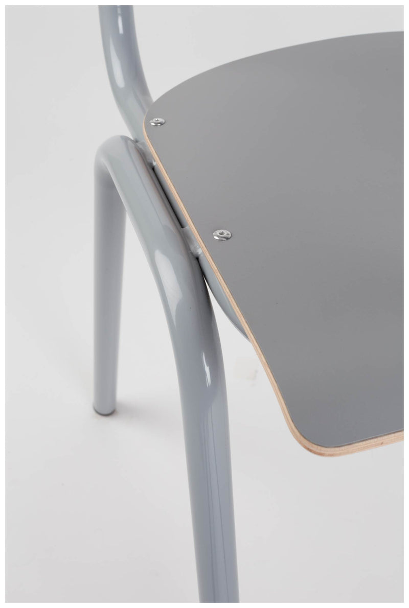 Stuhl Stapelstuhl BACK TO SCHOOL Grau von ZUIVER